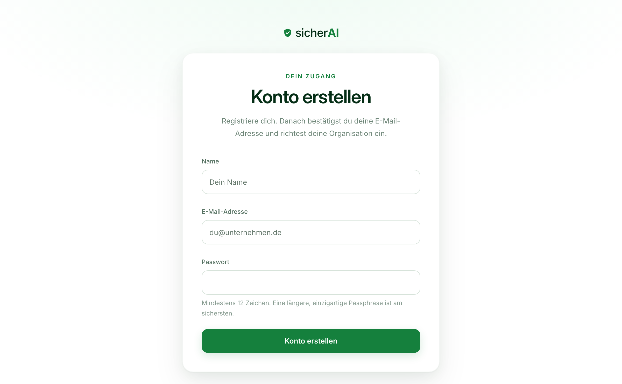 1. Konto anlegen